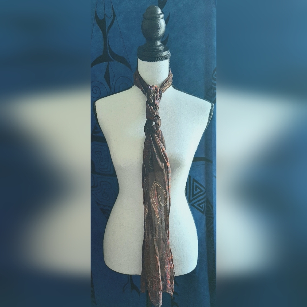 Elegant Brown Decorative Scarf